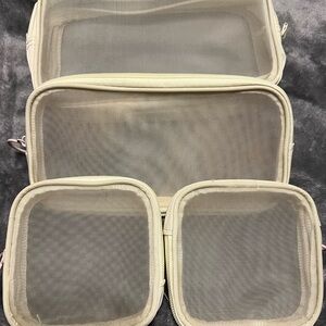 Set of Cream Travel Organizers